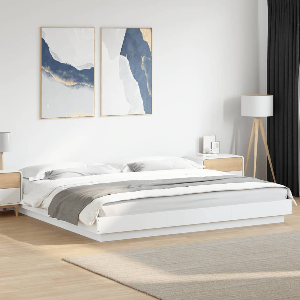 Bedframe White 200x200cm - Discount Dealers