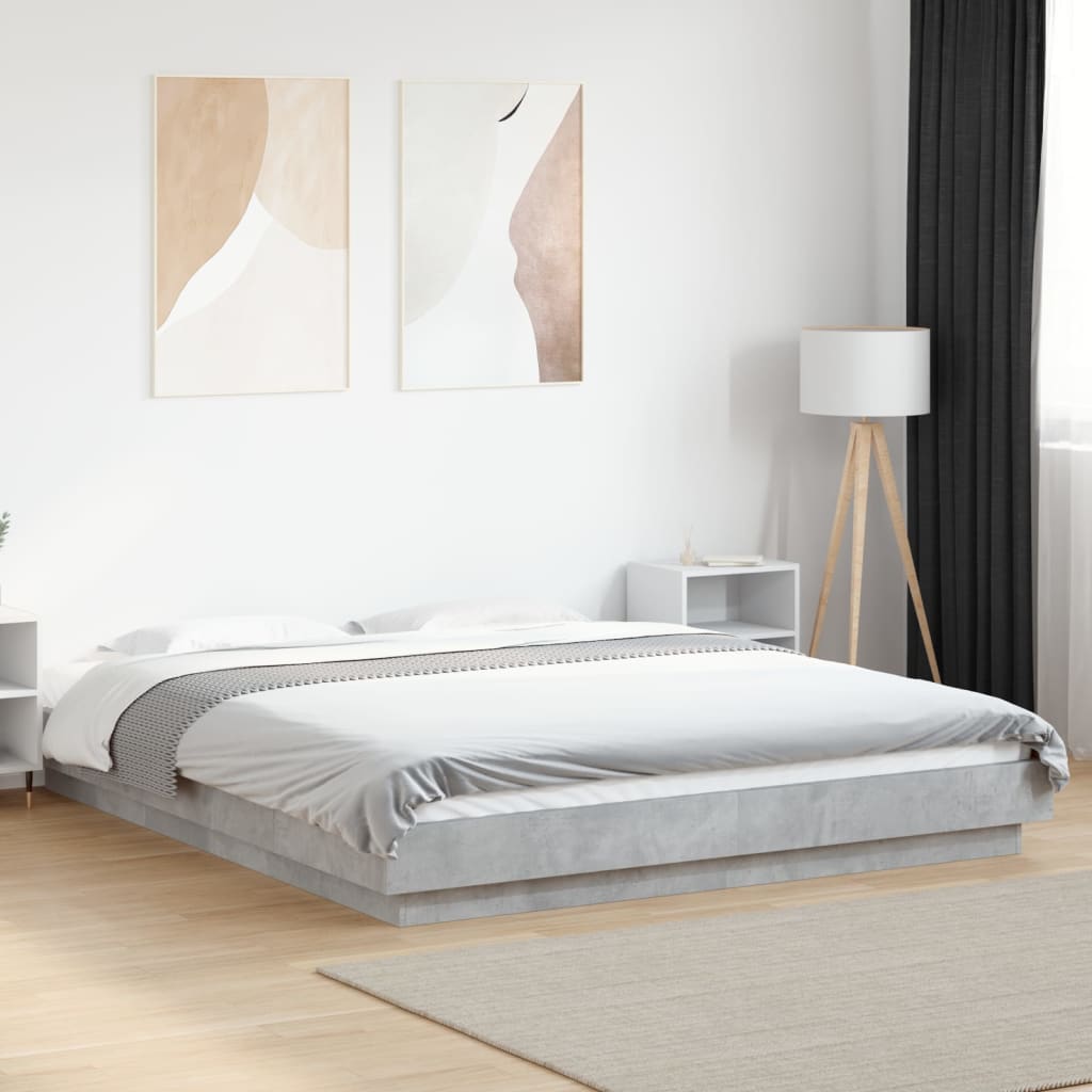 Bedframe Concrete Grey 150x200cm King Size - Tyrell & Tyrell