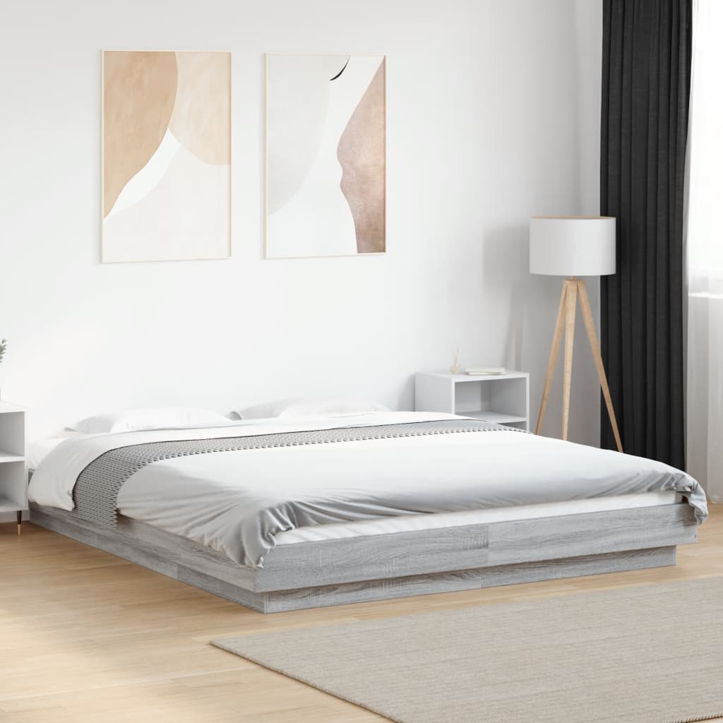 Bedframe Grey Sonoma 150x200cm King Size - Direct Imports