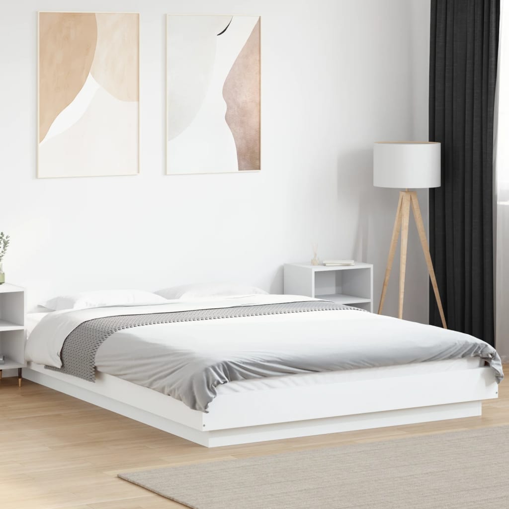 Bedframe White 135x190cm Double - Unbeatable Bargains