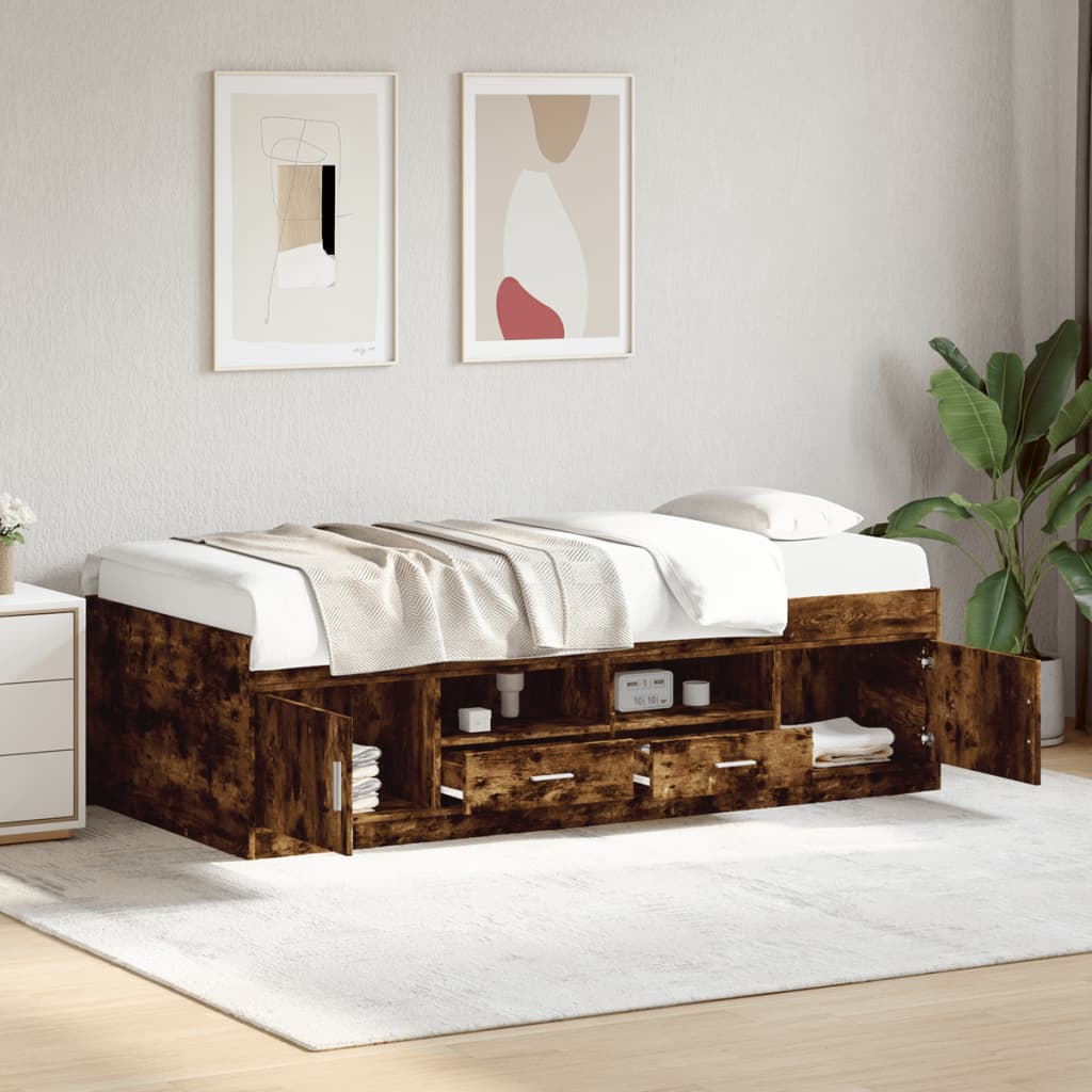 Daybed with Drawers Smoked Oak 75x190cm Small Single - Casper Homes