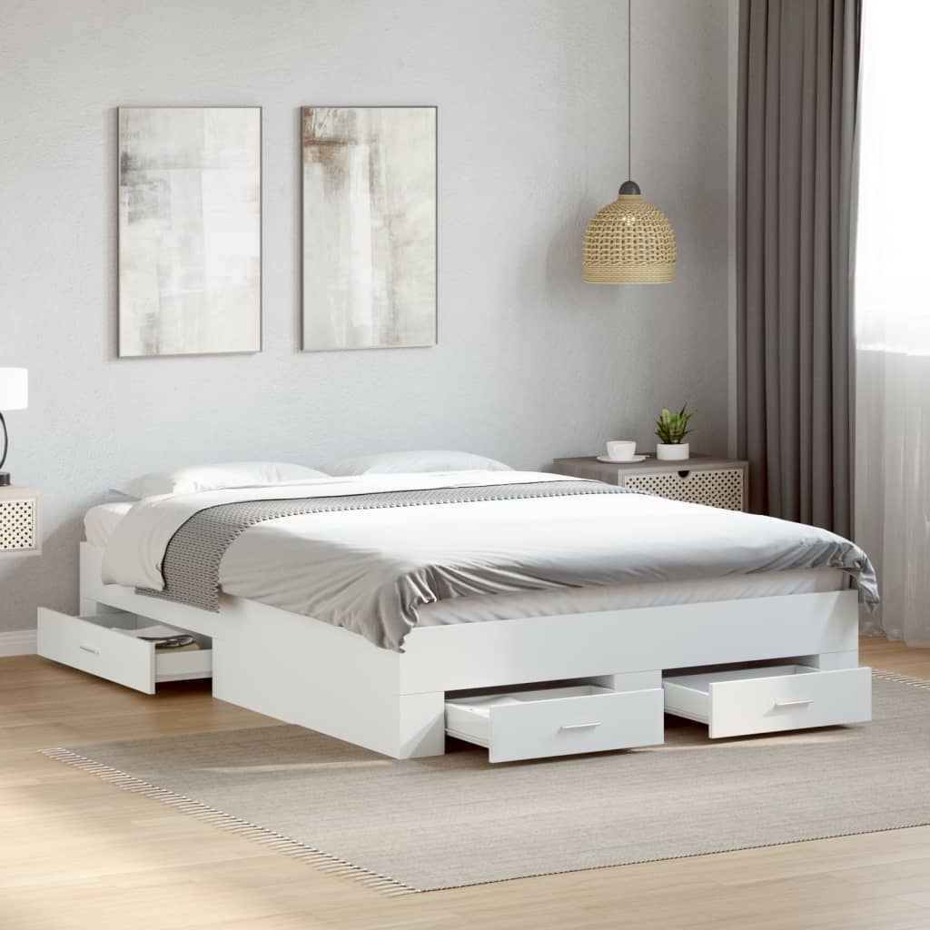 Bedframe with Drawers White 120x200cm - Charlotte Dunes