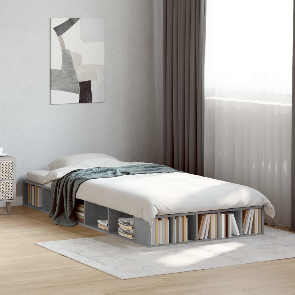 Bedframe Concrete Grey 75x190cm Small Single - Design Hut