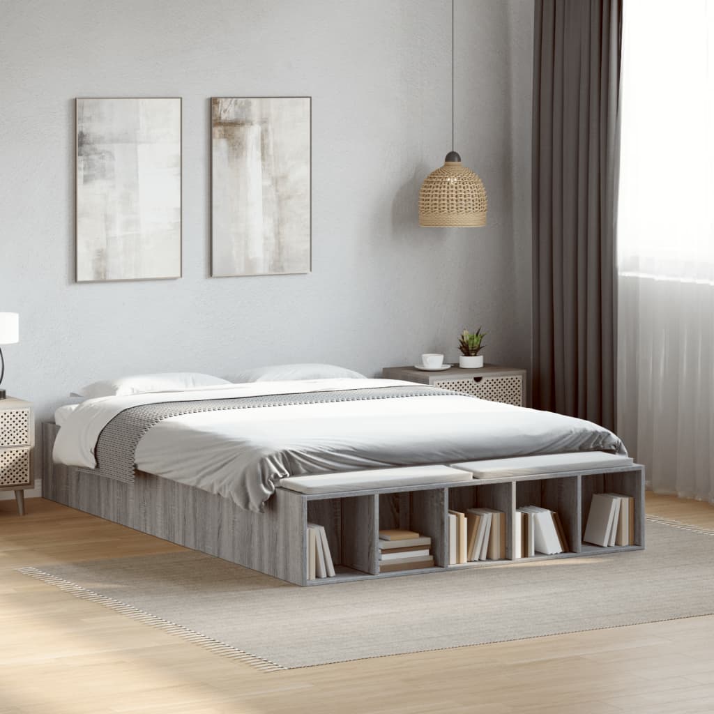 Bedframe Grey Sonoma 120x190cm Small Double - The Home Maker