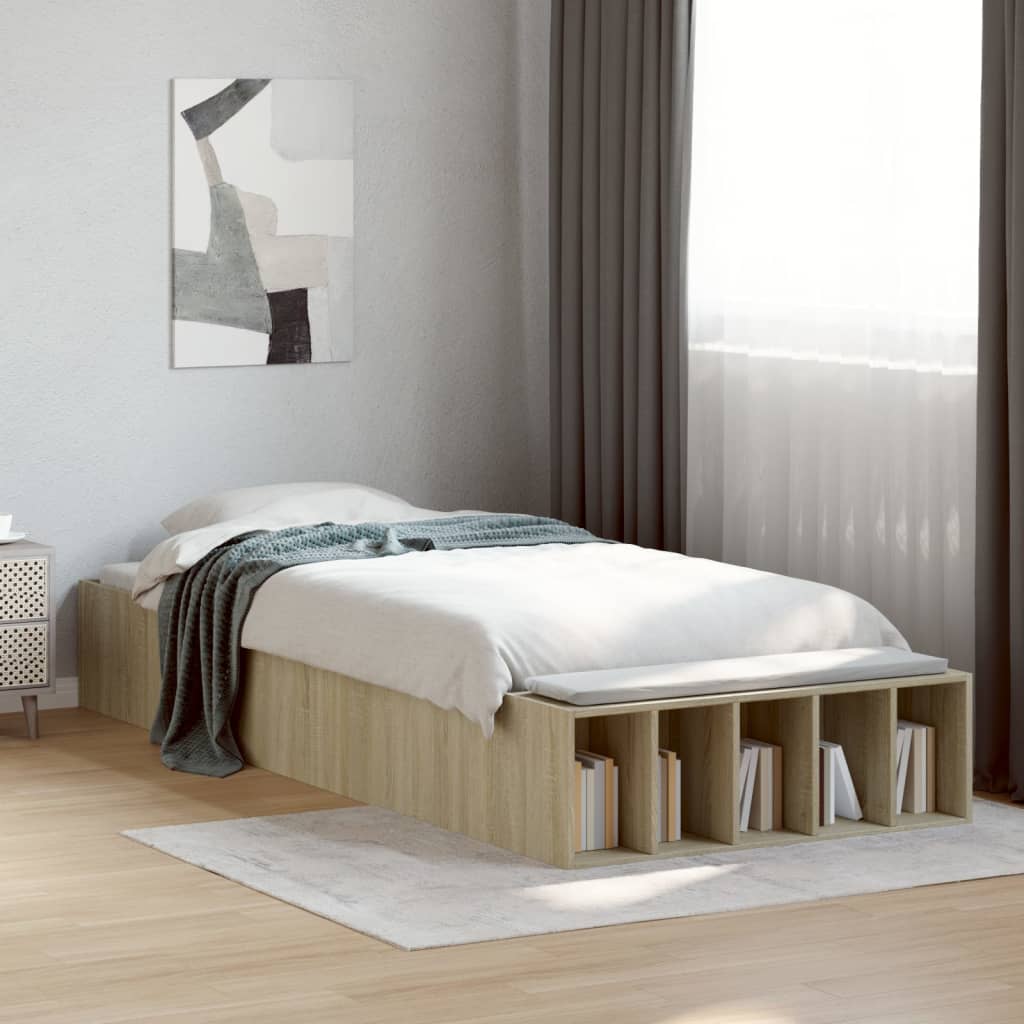 Bedframe Sonoma Oak 90x190cm Single - Discount Dealers