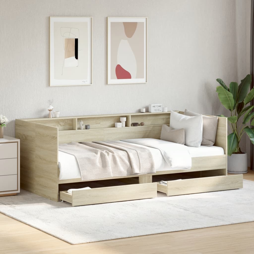 Daybed with Drawers Sonoma Oak 90x200cm - Discount Dealers