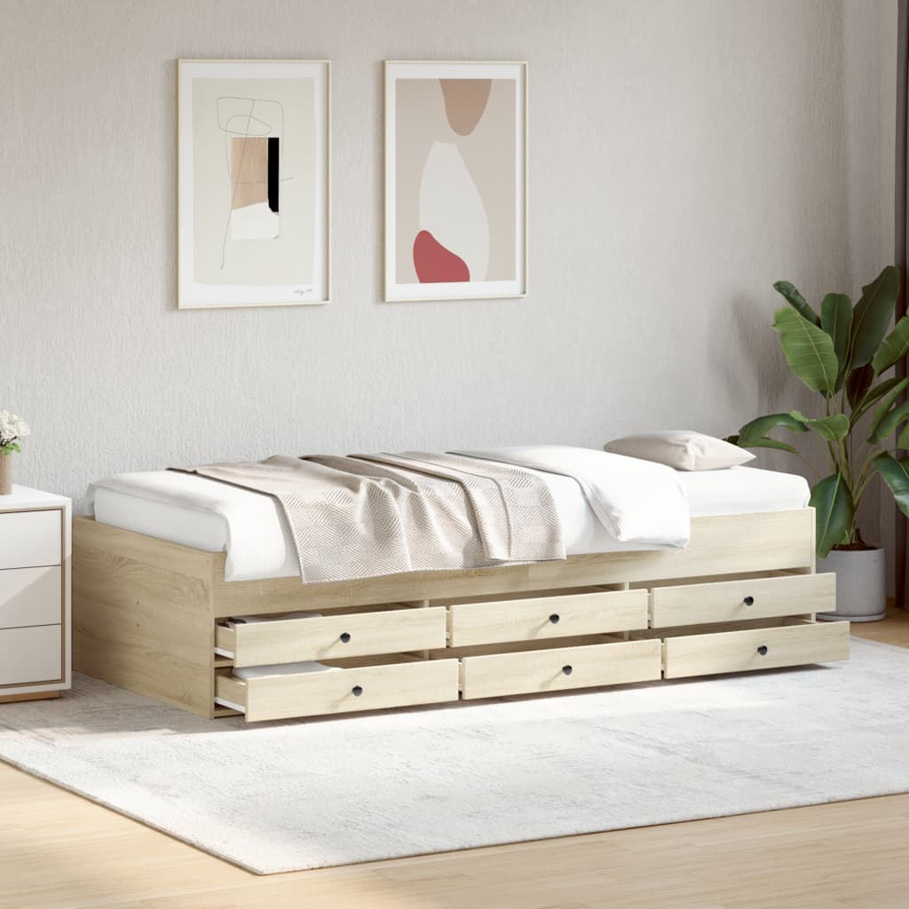 Daybed with Drawers Sonoma Oak 100x200cm - Casper Homes