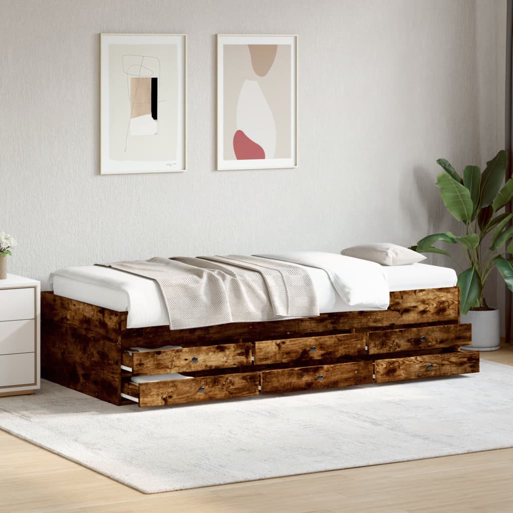 Daybed with Drawers Smoked Oak 100x200cm - Merkel Designers