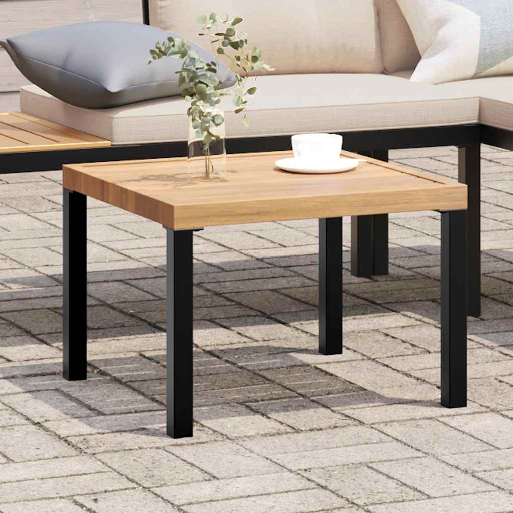 Garden Coffee Table Black 55x55x39.5 cm Powder-coated Steel - Design Hut