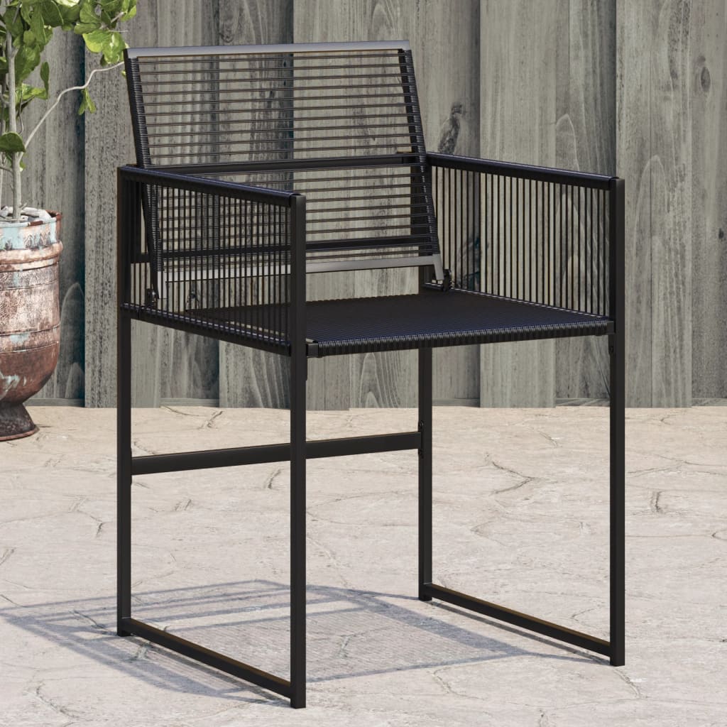 Garden Chairs 4 pcs Black Poly Rattan - Brittle & Co
