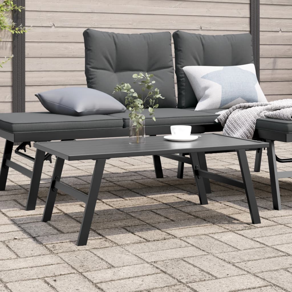 Garden Coffee Table Black 90x45x35 cm Powder-coated Steel - Design Hut