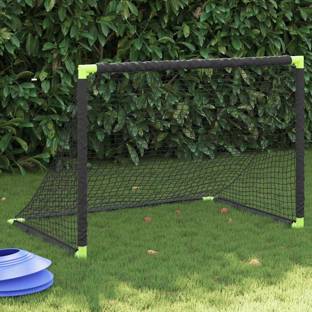 Kids' Football Goal Foldable Black 90x64x64 cm - Discount Dealers