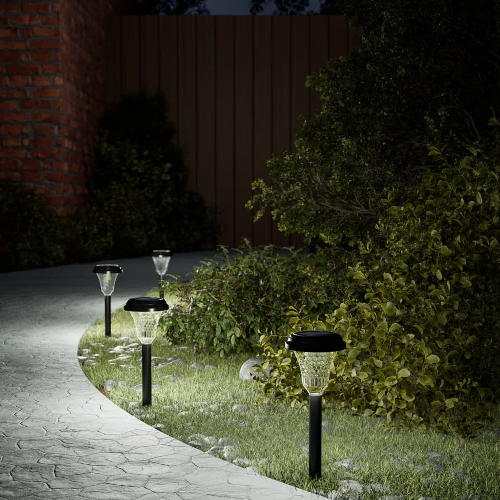 OSWOD Solar Pathway Lights with Ground Spikes 12 pcs - White - Design Hut