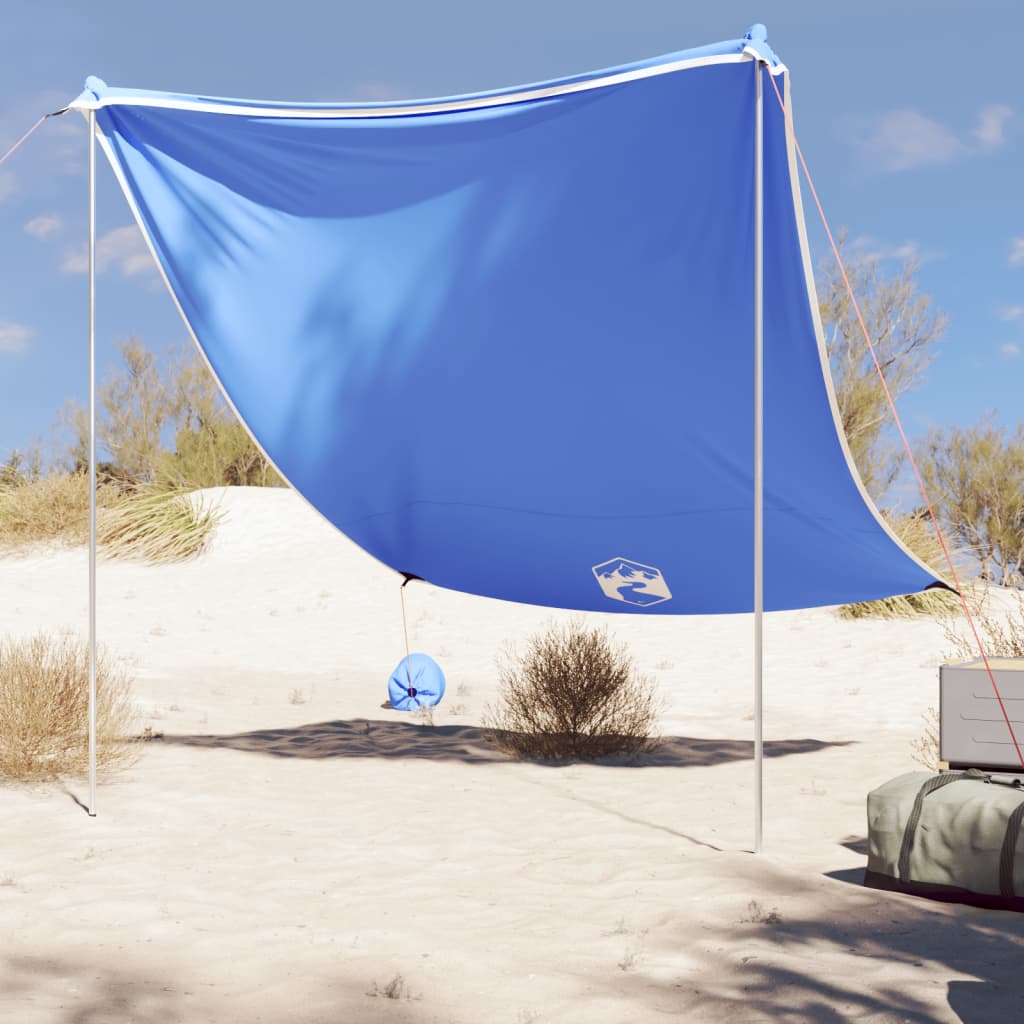 Beach Canopy with Sand Anchors Blue 214x236 cm - Charlotte Dunes