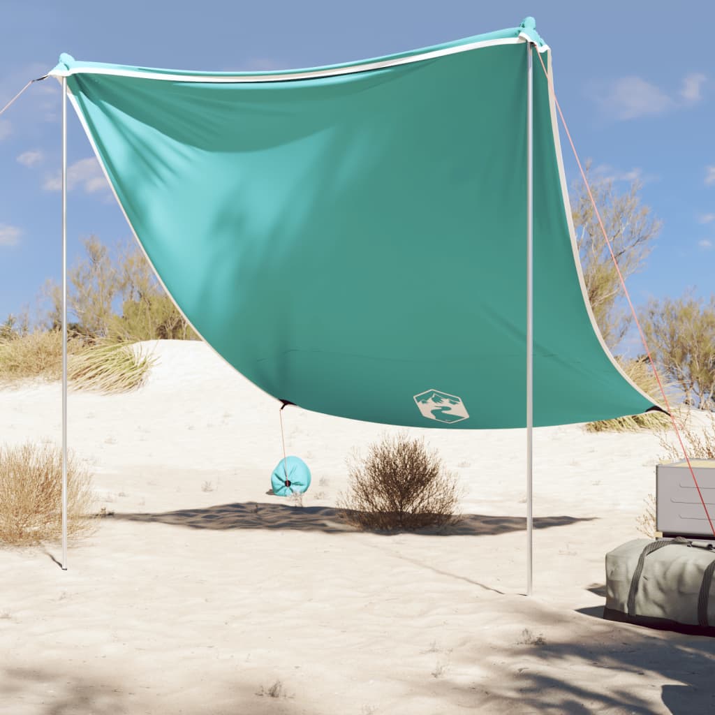 Beach Canopy with Sand Anchors Green 214x236 cm - Charlotte Dunes