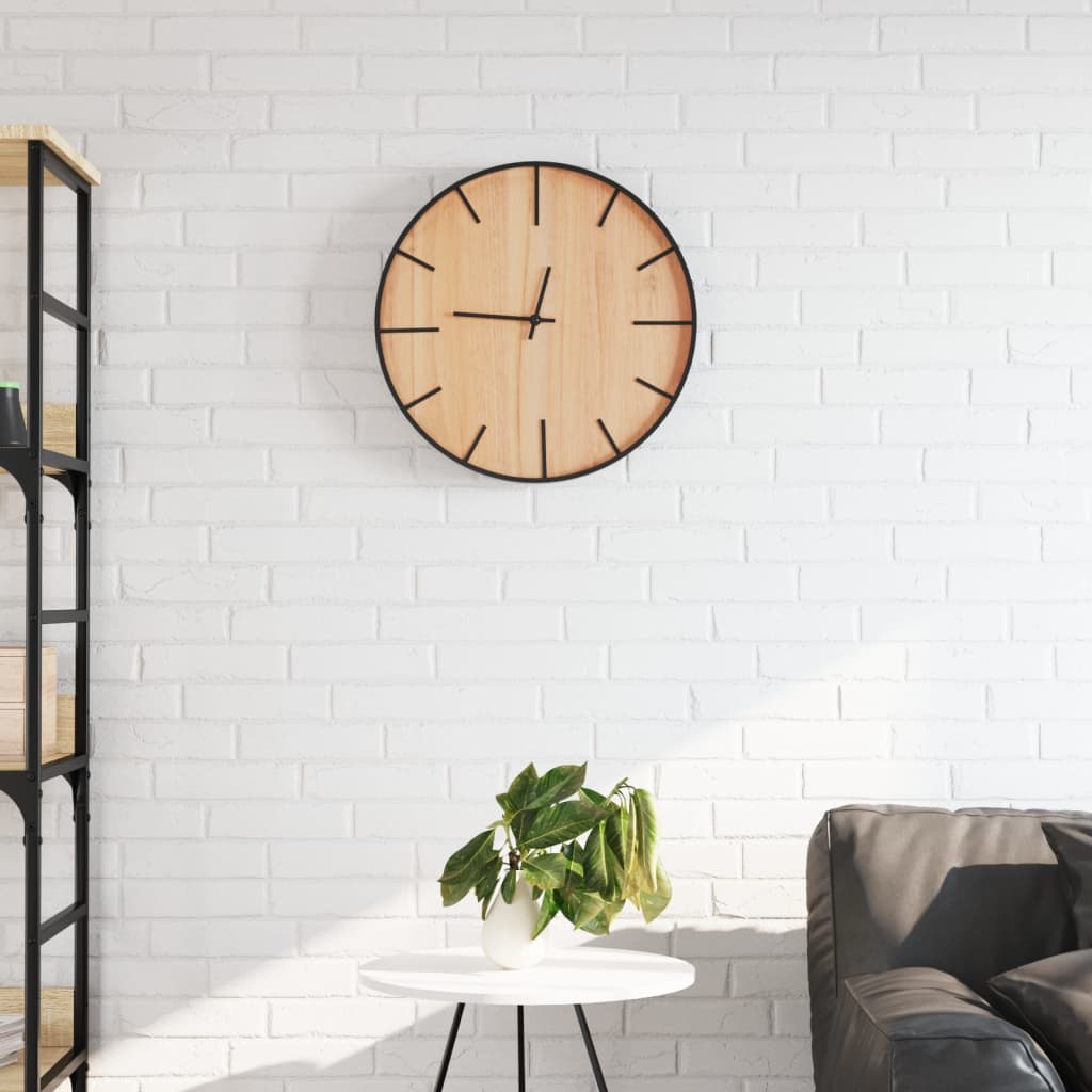 Wall Clock Brown 39 cm Iron and Engineered Wood - Merkel Designers