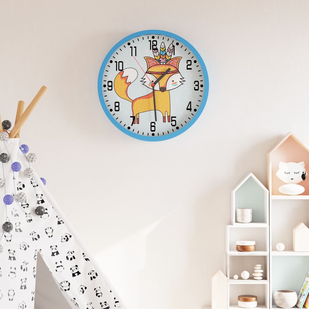 Wall Clock Blue 25.5 cm Polystyrene and Glass - Merkel Designers