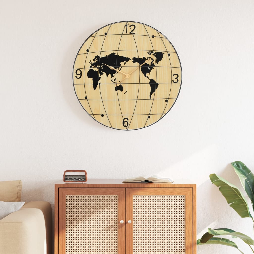 Wall Clock Yellow and Black 50 cm Engineered Wood - Merkel Designers