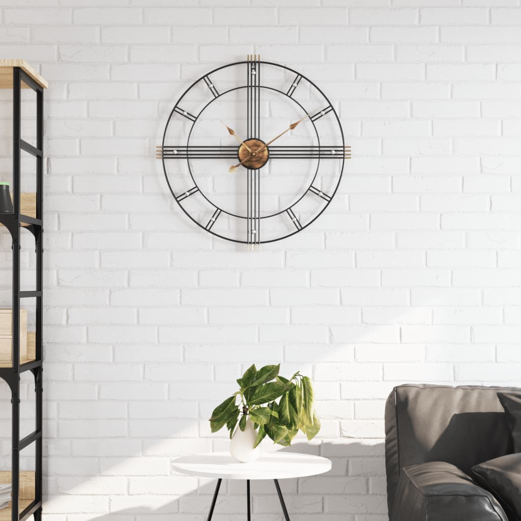 Wall Clock Black 60 cm Iron - Merkel Designers