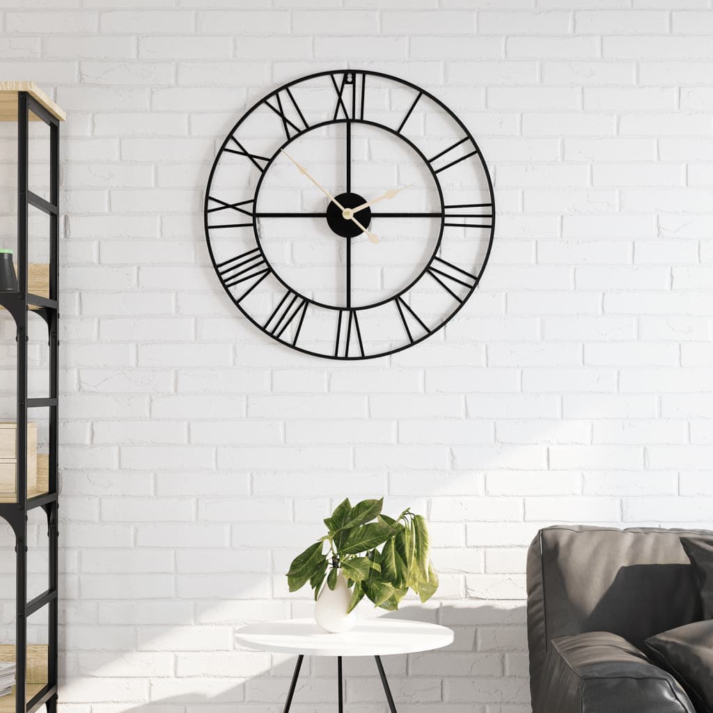Wall Clock Black 50 cm Iron - Merkel Designers