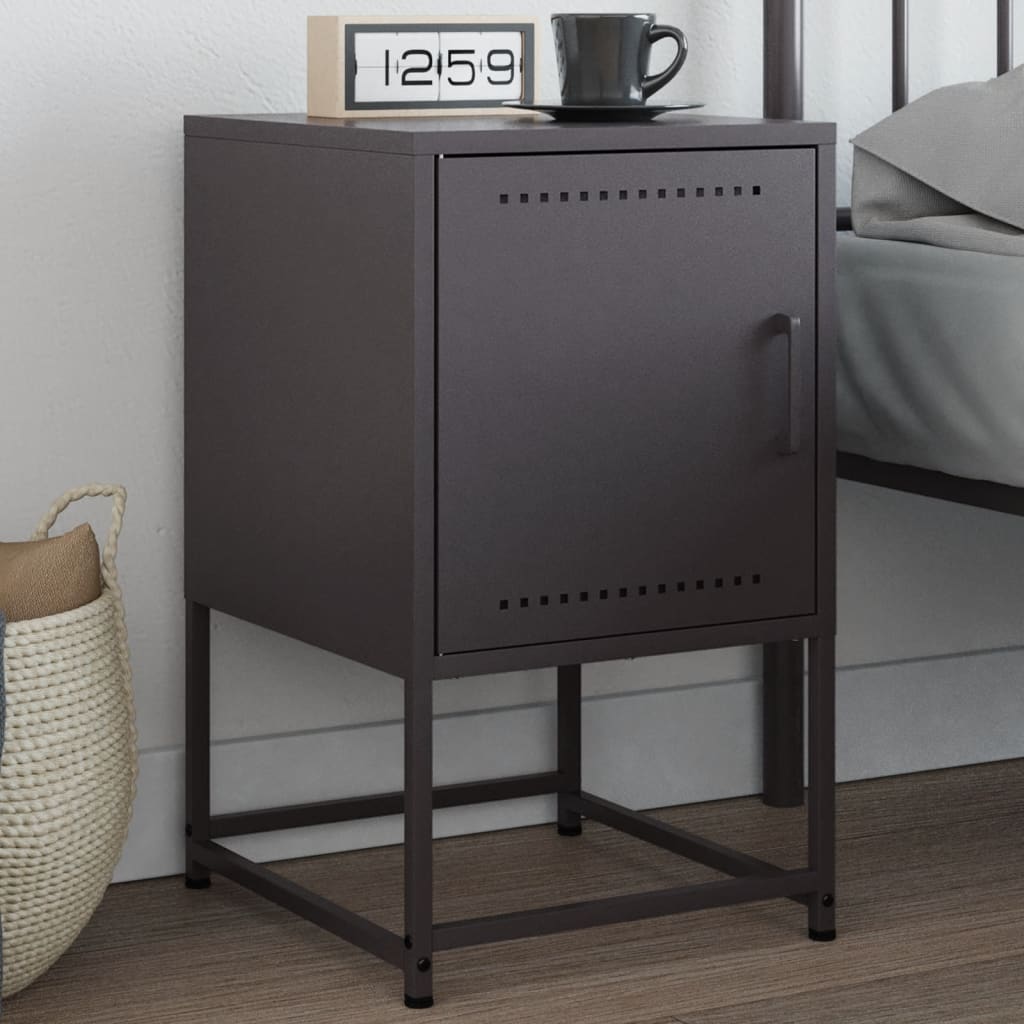 Bedside Cabinet Black 36x39x60.5 cm Steel - Discount Dealers