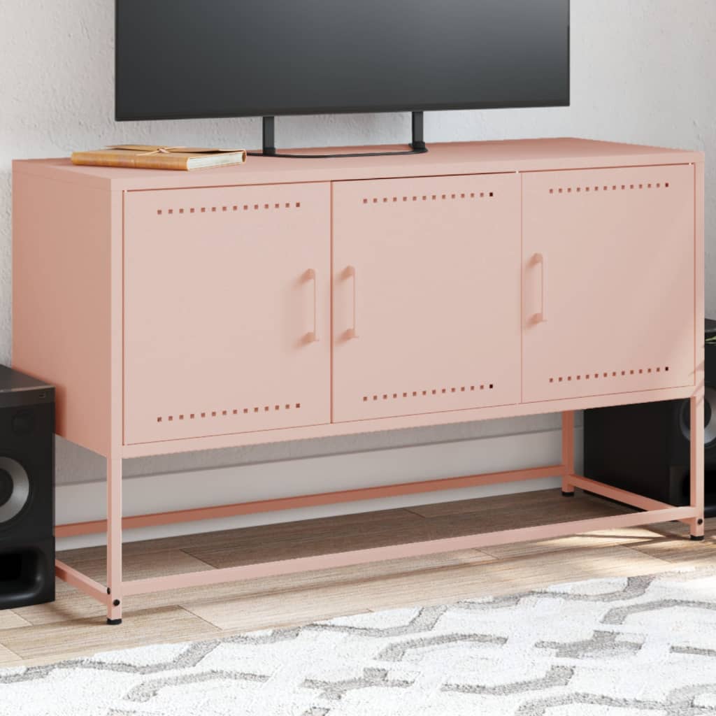 TV Cabinet Pink 100.5x39x60.5 cm Steel - vid-846477 - Discount Dealers