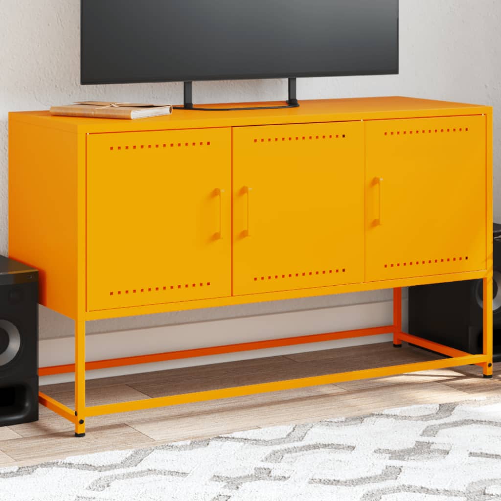 TV Cabinet Mustard Yellow 100.5x39x60.5 cm Steel - vid-846479 - Discount Dealers