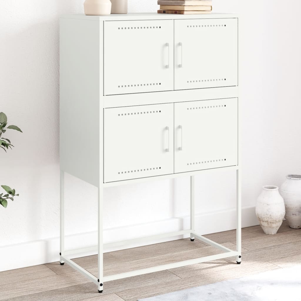 Sideboard White 68.5x38.5x107 cm Steel - Charlotte Dunes