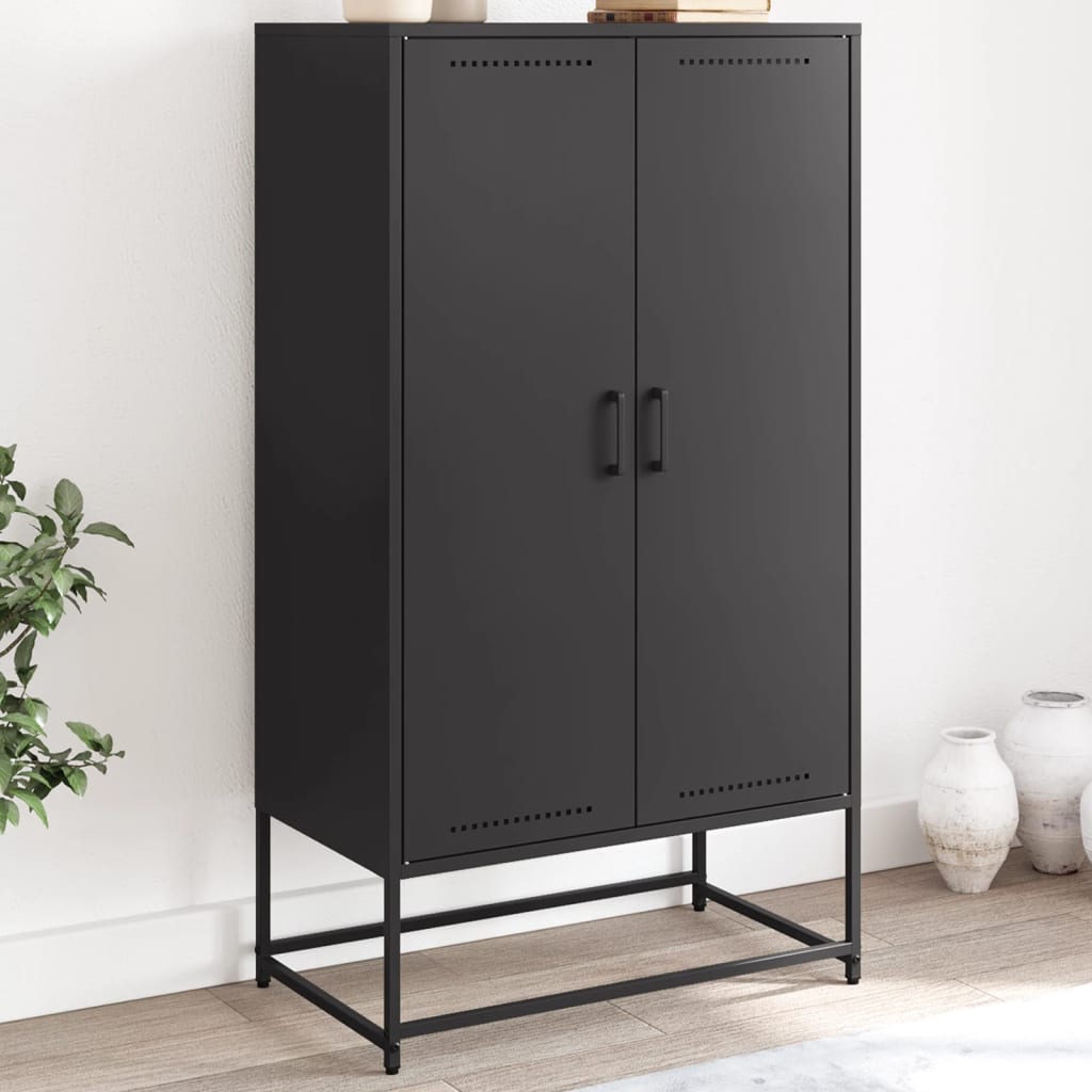 Highboard Black 68.5x38.5x123.5 cm Steel - Charlotte Dunes