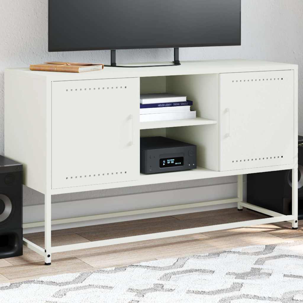TV Cabinet White 100.5x39x60.5 cm Steel - Discount Dealers