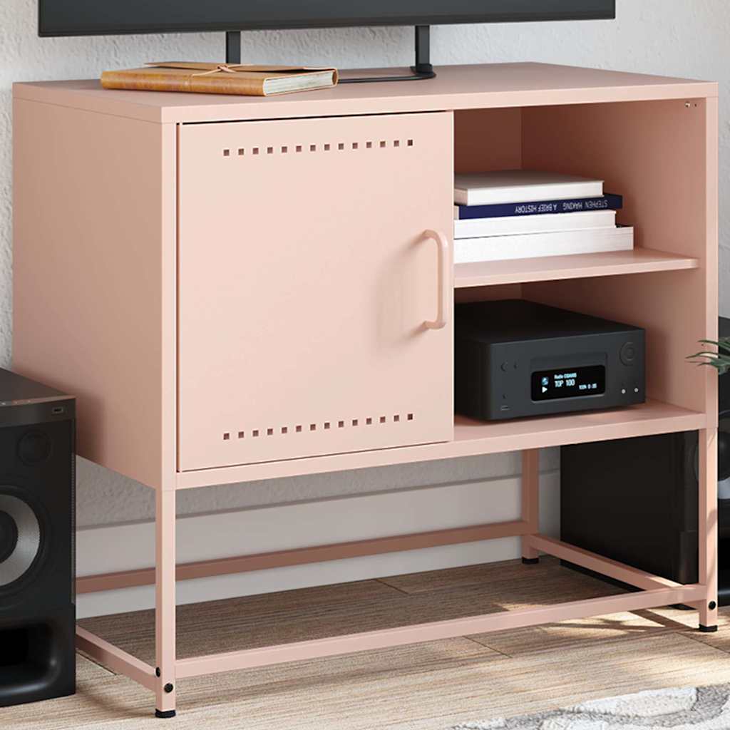 TV Cabinet Pink 68x39x60.5 cm Steel - vid-846519 - Discount Dealers