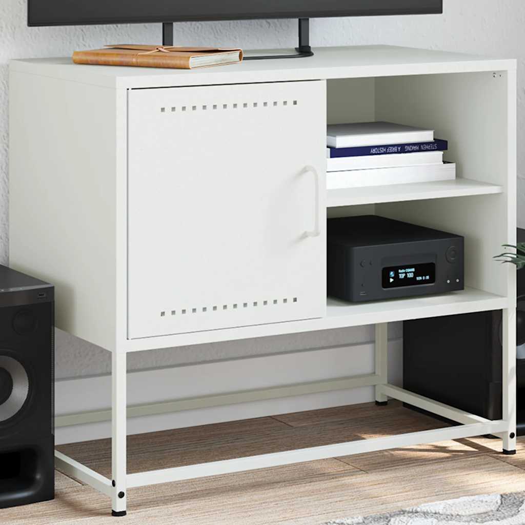 TV Cabinet White 68x39x60.5 cm Steel - Discount Dealers