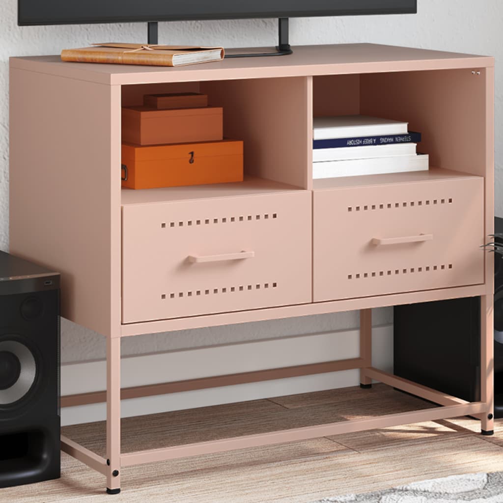 TV Cabinet Pink 68x39x60.5 cm Steel - vid-846549 - Discount Dealers