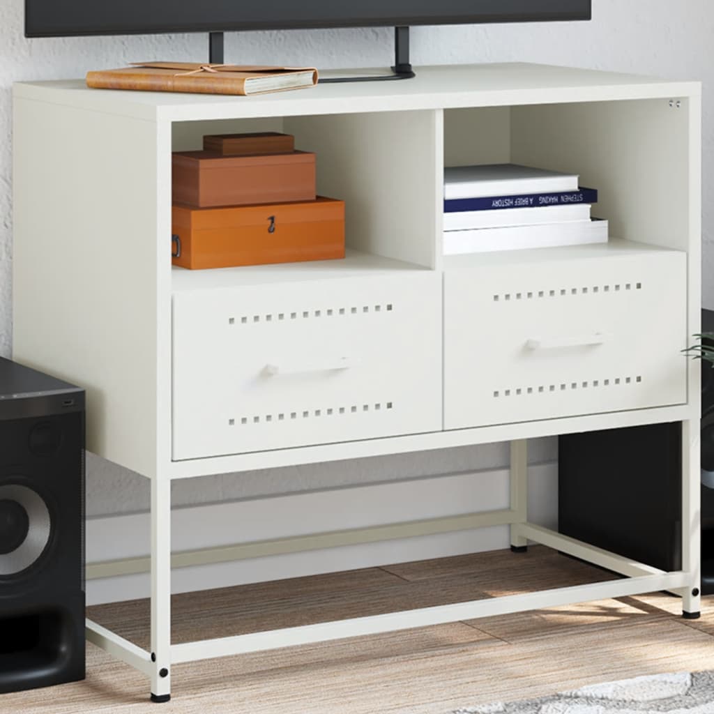 TV Cabinet White 68x39x60.5 cm Steel - Discount Dealers