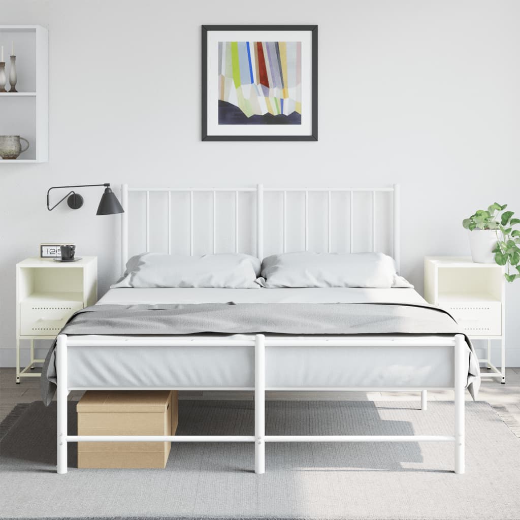 Bedside Cabinets 2 pcs White 36x39x60.5 cm Steel - vid-846565 - Discount Dealers