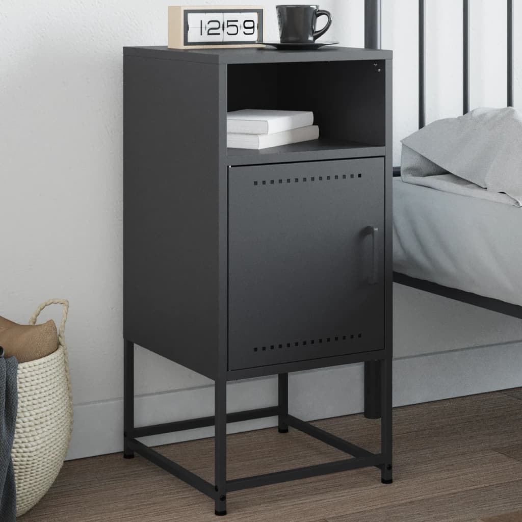 Bedside Cabinet Anthracite 36x39x78 cm Steel - vid-846570 - Decor Base
