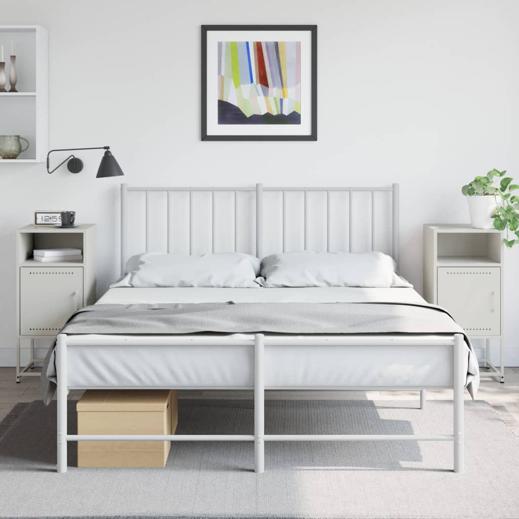 Bedside Cabinets 2 pcs White 36x39x78 cm Steel - Decor Base
