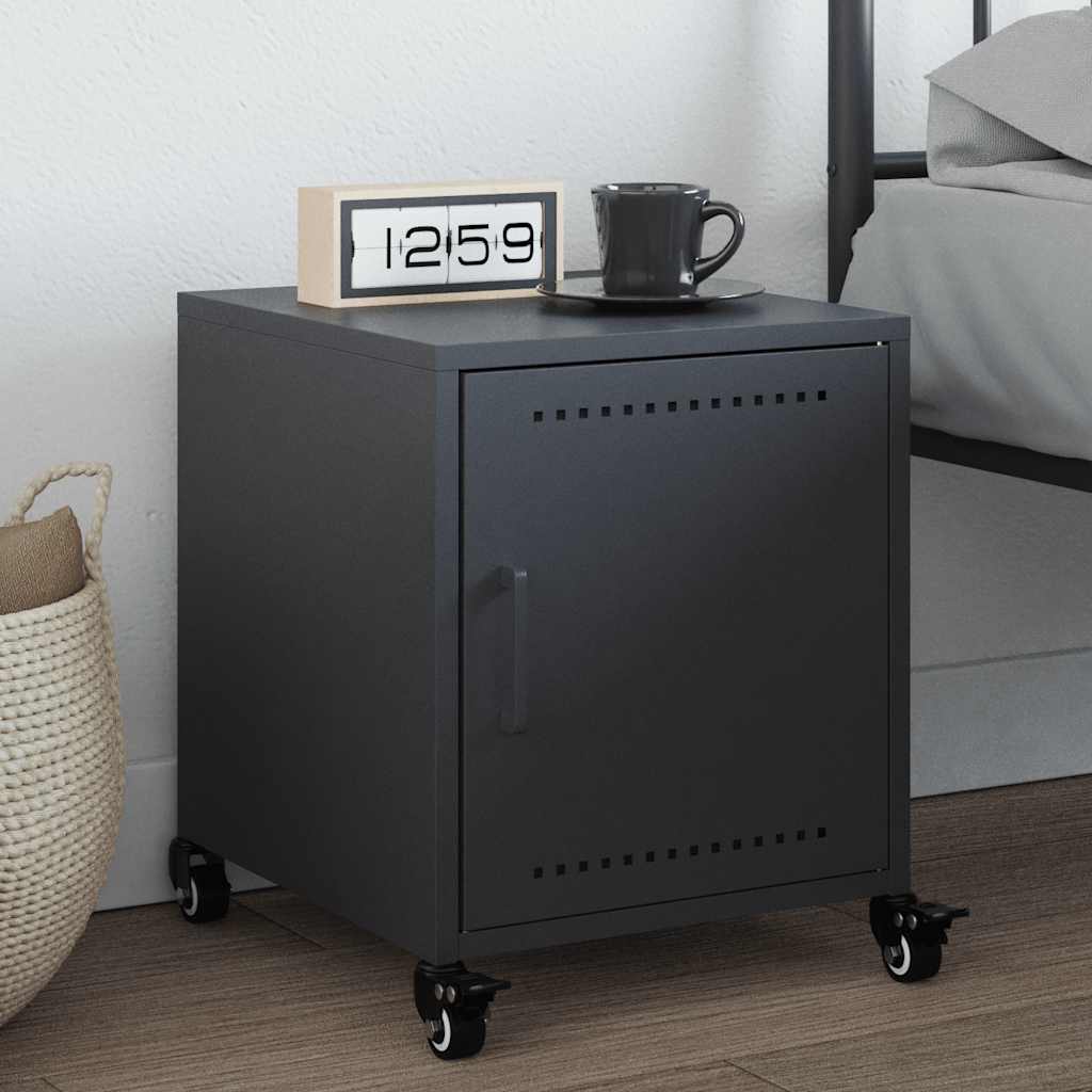 Bedside Cabinet Anthracite 36x39x43.5 cm Steel - Design Hut