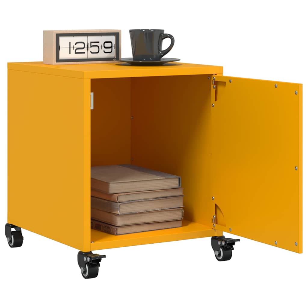 Bedside Cabinets 2 pcs Mustard Yellow 36x39x43.5 cm Steel - vid-846621 - Design Hut