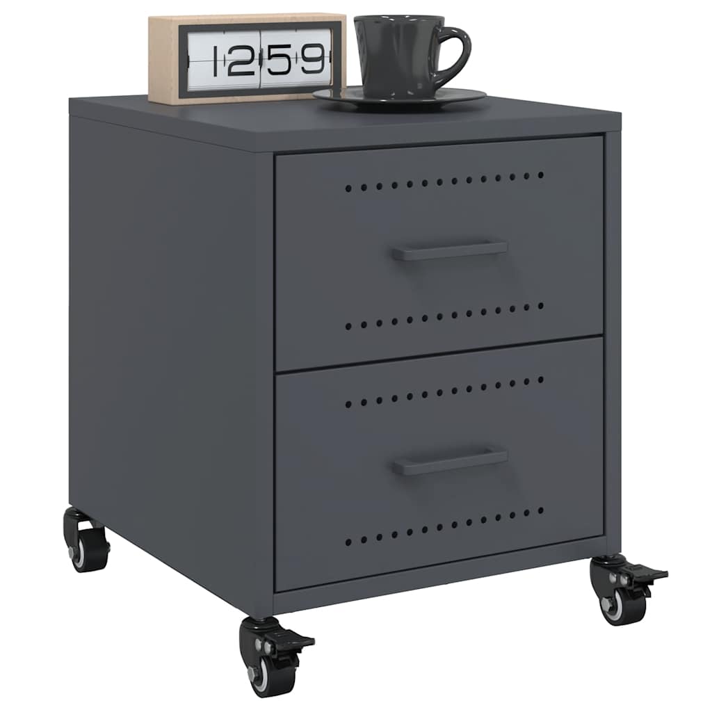 Bedside Cabinets 2 pcs Anthracite 36x39x43.5 cm Steel - vid-846631 - Design Hut