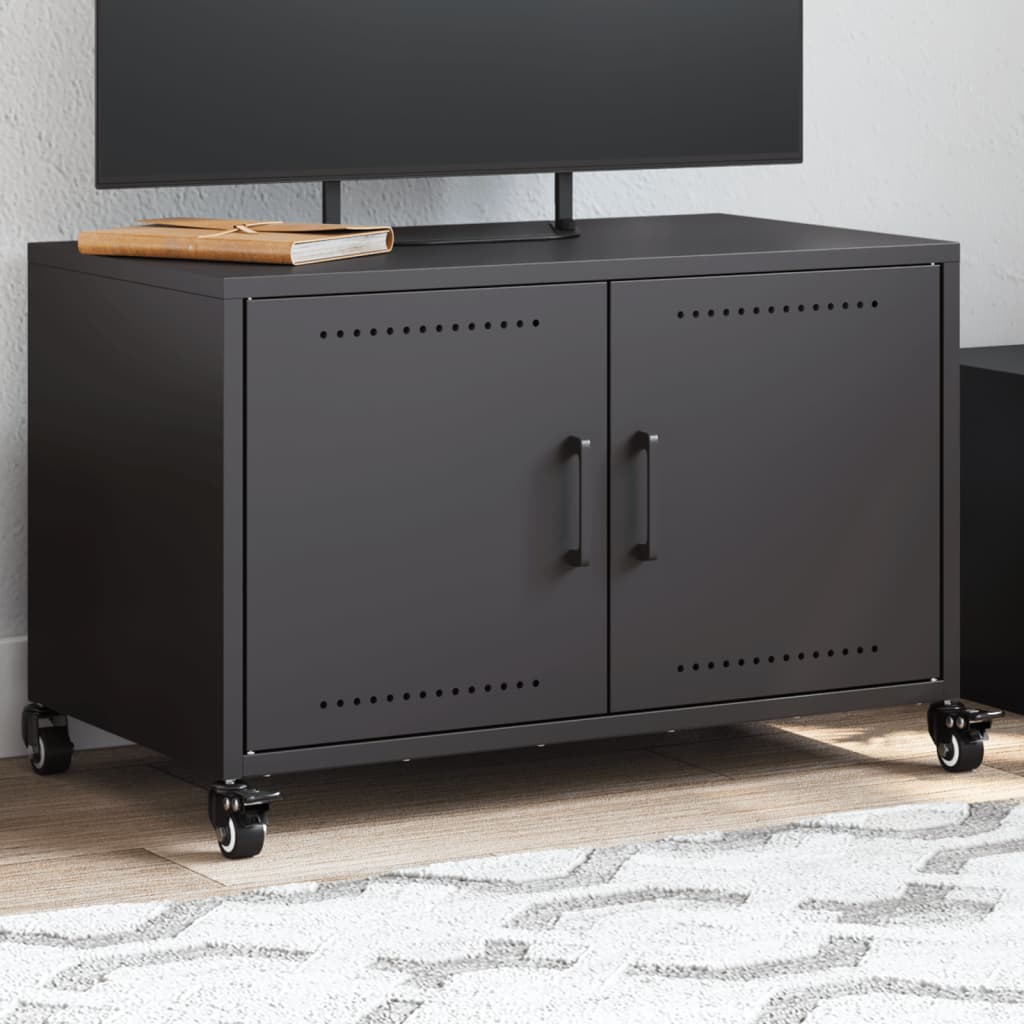 TV Cabinet Black 68x39x43.5 cm Steel - Design Hut