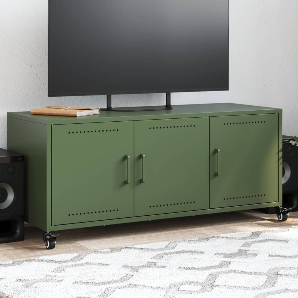 TV Cabinet Olive Green 100.5x39x43.5 cm Steel - Merkel Designers