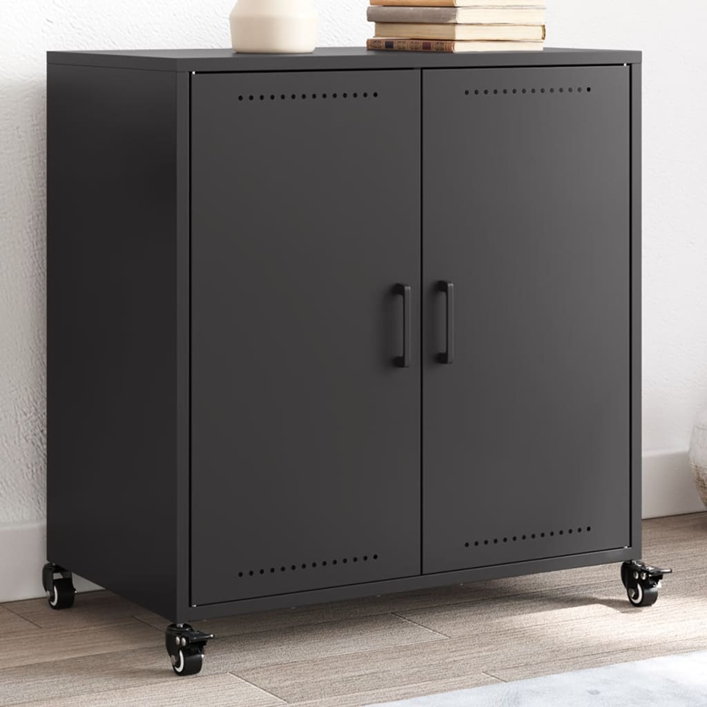 Sideboard Black 68.5x39x72 cm Steel - Decor Base