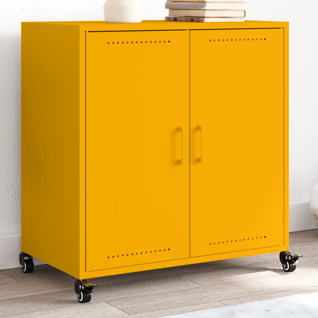 Sideboard Mustard Yellow 68.5x39x72 cm Steel - Decor Base