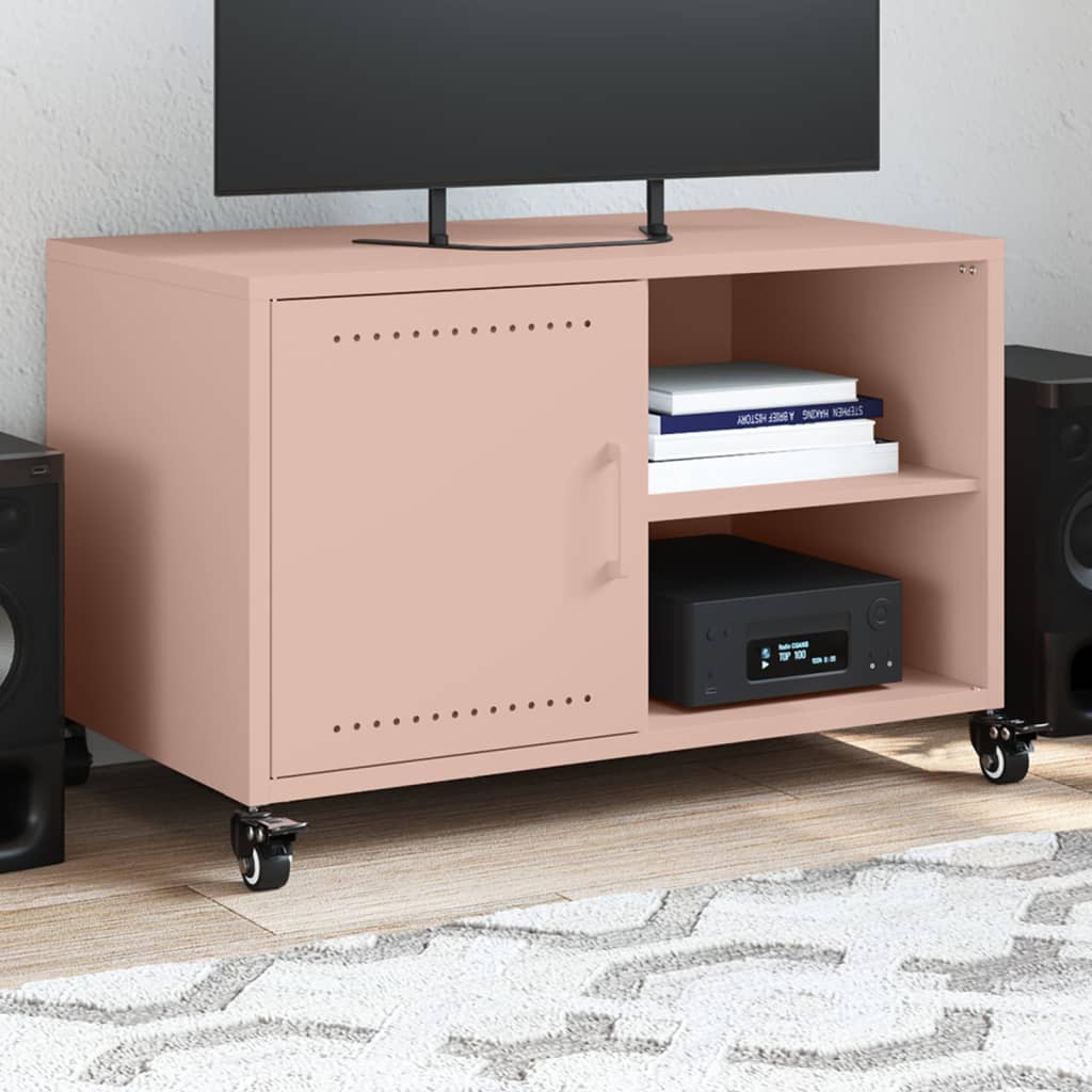 TV Cabinet Pink 68x39x43.5 cm Steel - vid-846669 - Design Hut
