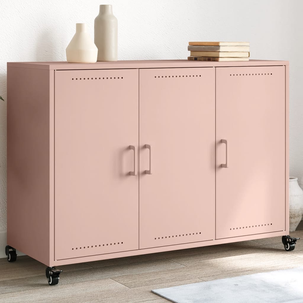 Sideboard Pink 100.5x39x72 cm Steel - vid-846681 - Decor Base