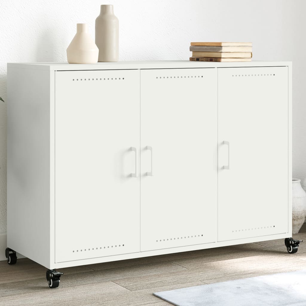 Sideboard White 100.5x39x72 cm Steel - Decor Base