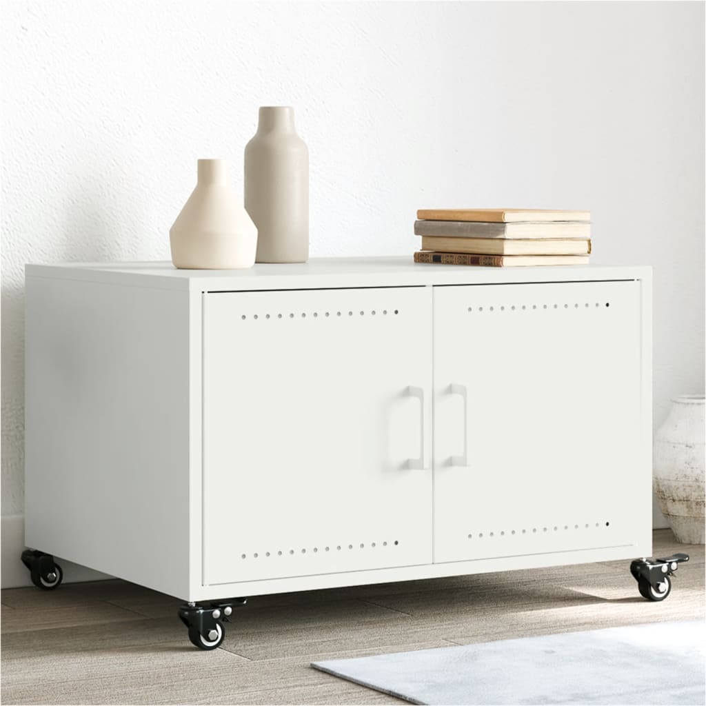 Coffee Table White 68x50x43.5 cm Steel - Design Hut