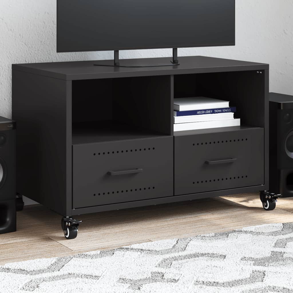 TV Cabinet Black 68x39x43.5 cm Steel - Design Hut