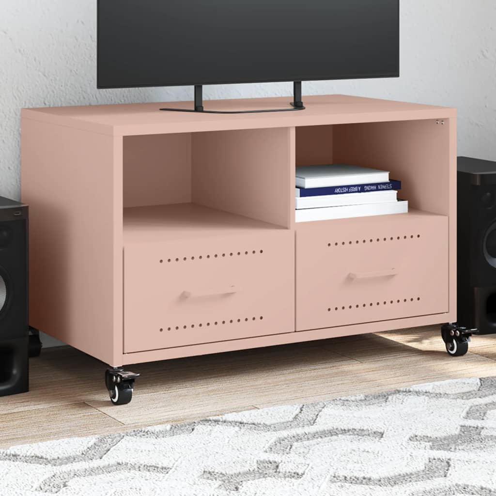 TV Cabinet Pink 68x39x43.5 cm Steel - vid-846699 - Design Hut
